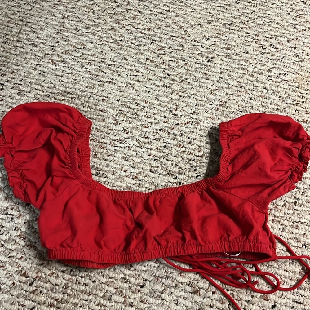 Red Cropped Top - Picture 3 of 3